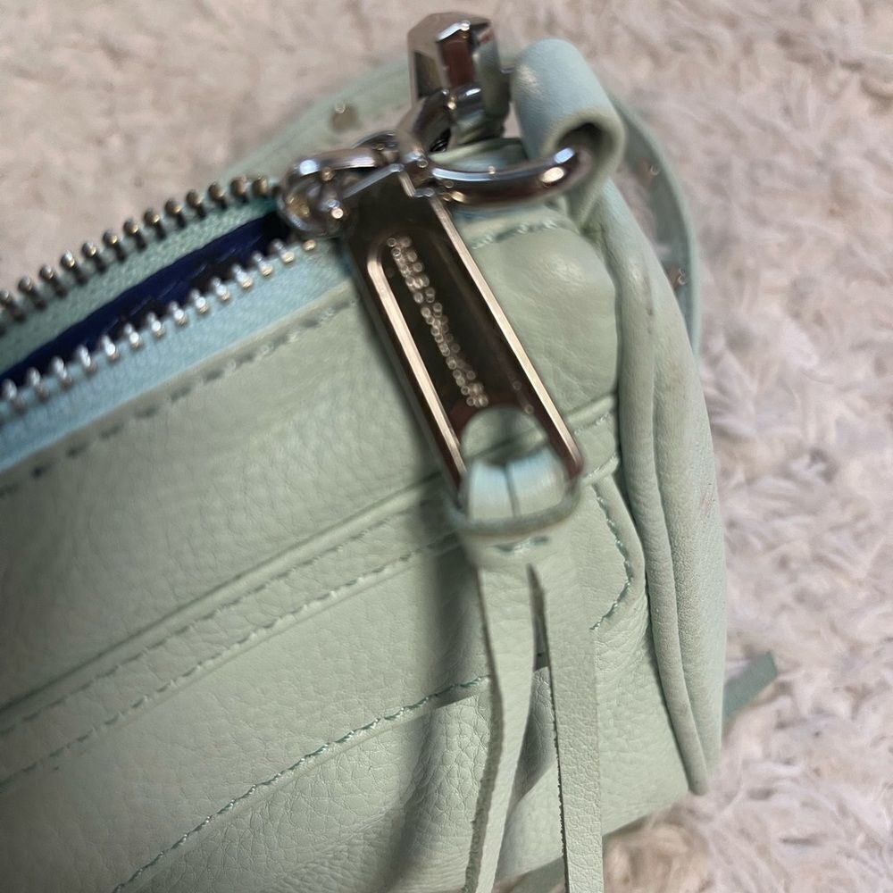 Rebecca Minkoff Mini Mac Crossbody Bag Leather mint green Chain Strap Studded - Picture 14 of 16
